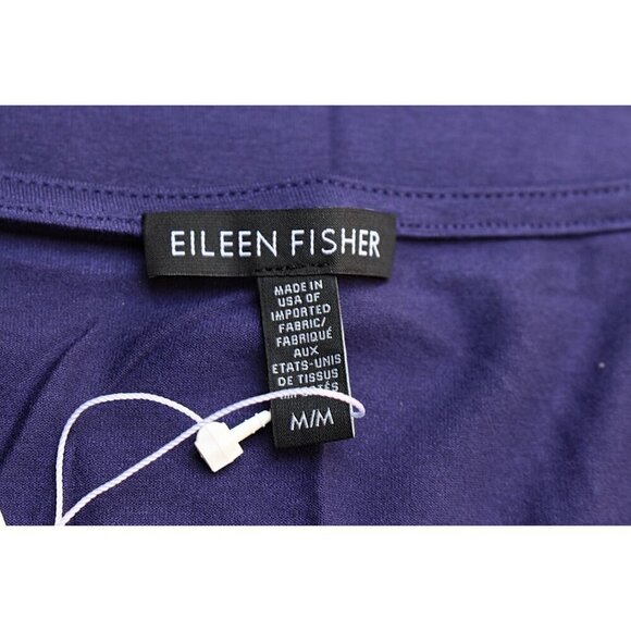 New w/Tags - Eileen Fisher V-Neck, Calf Length Dress in Viscose Jersey, Purple M - Picture 4 of 12